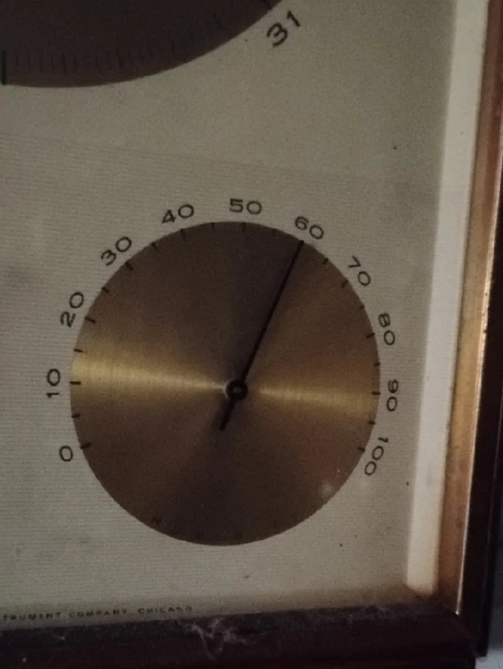Brass Dial Wall Barometer and Hygrometers in Gold Tone